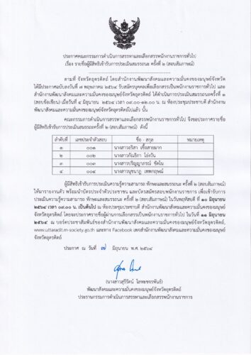 ประกาศคณะกรรมการดำเนินการสรรหาและเลือกสรรพนักงานราชการทั่วไป เรื่องรายชื่อผู้มีสิทธิ์เข้ารับการประเมินสมรรถนะครั้งที่ 2 (สอบสัมภาษณ์) ตำแหน่งนักสังคมสงเคราะห์ “สอบวันที่ 10 มิถุนายน 2564 เวลา 09.00 น เป็นต้นไป”